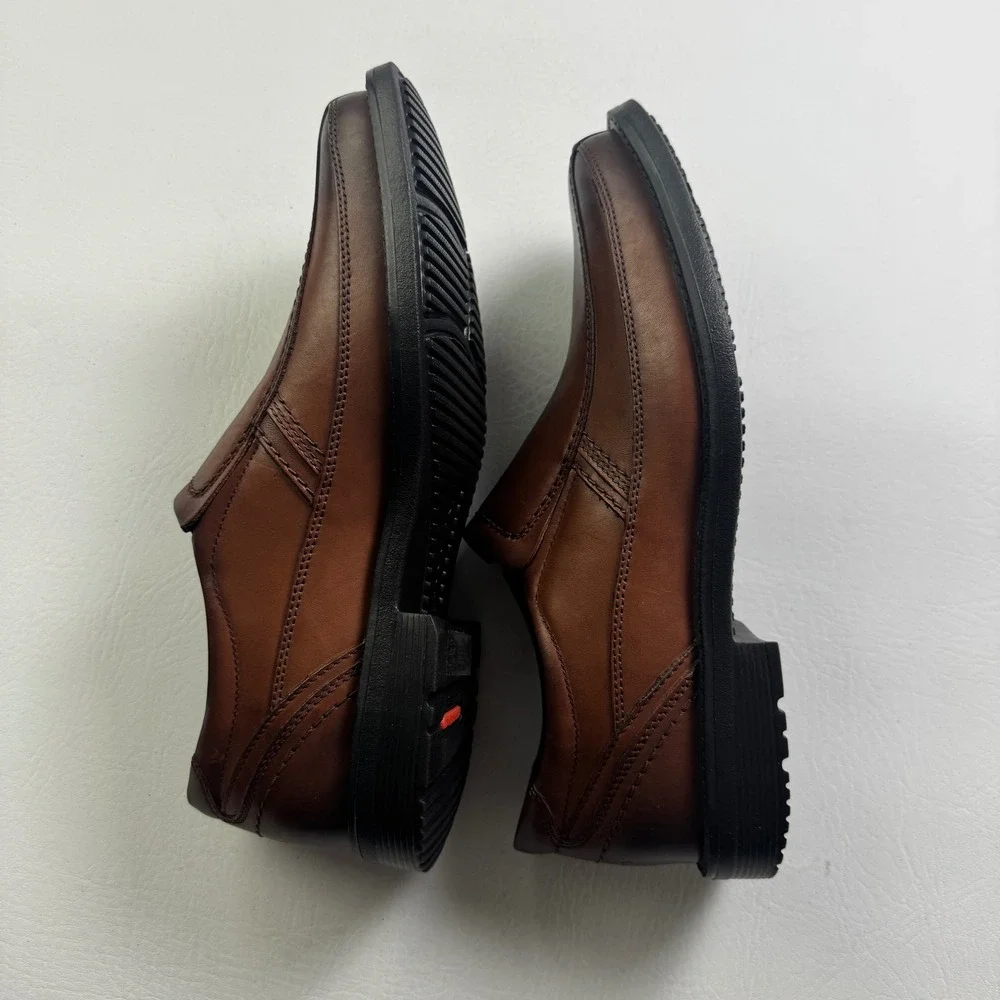 Rockport SL2 Bike SO Men Tan Havane Leather Slip On Loafer Shoes CH5296 9.5W